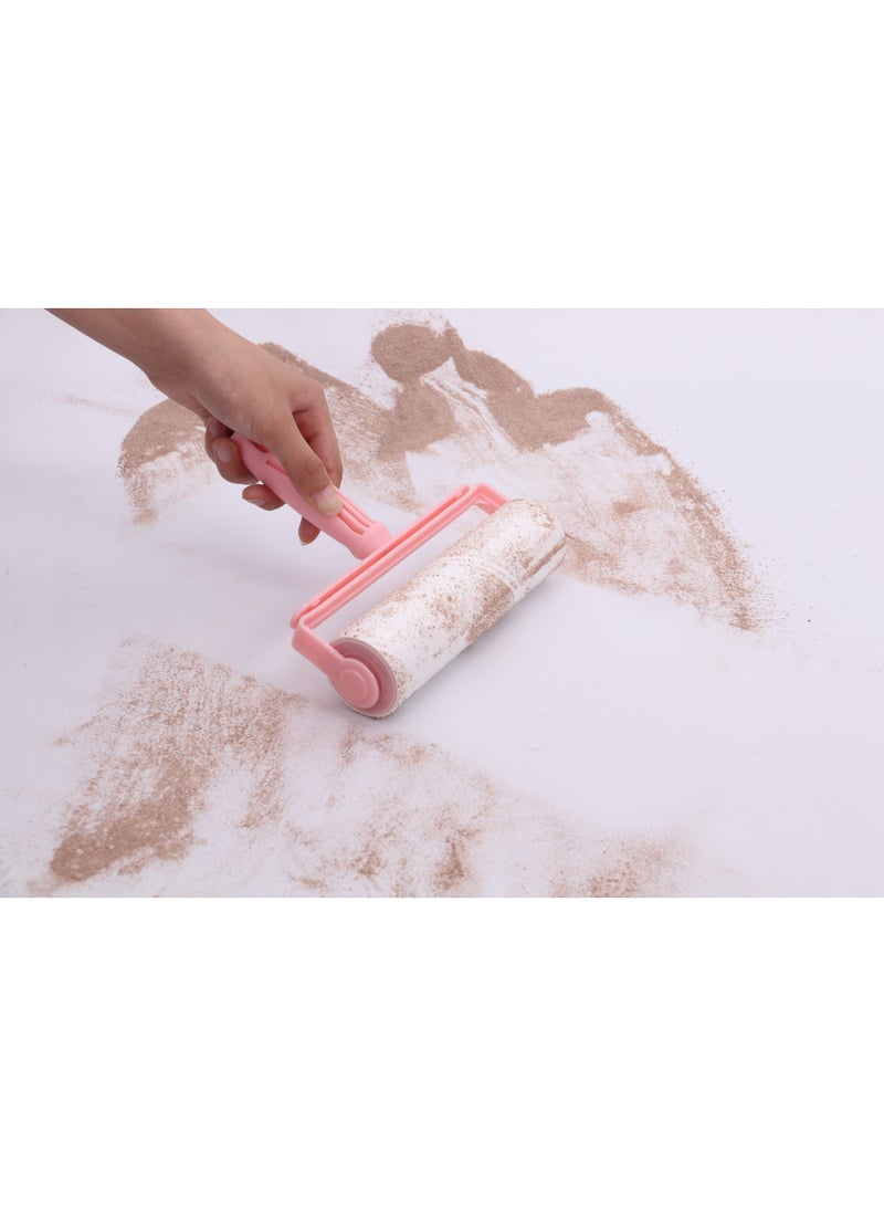 هابي هوم مجموعة مزيل الوبر (2 قطع، كل قطعة 60 ورقة) فرشاة لإزالة الوبر وشعر الحيوانات الأليفة من الملابس، طقم إزالة الشعر، ورق لاصق محمول مع مزيل غبار بزاوية، مناسب لإزالة الشعر والفتات وغيرها - Image 2